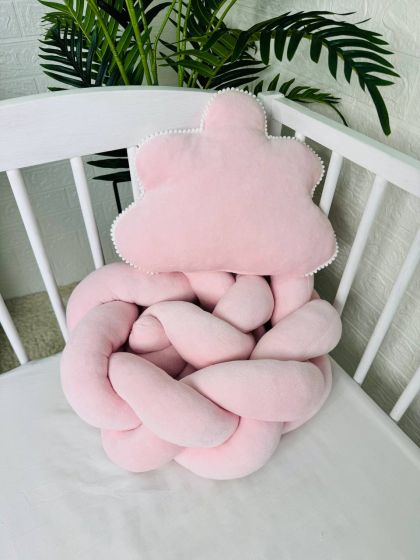 ❤ Бортик велюрова косичка в комплекті з хмаринкою. Колір - Ніжно-рожевий (#91868461) ✓ Anna Konvert 2