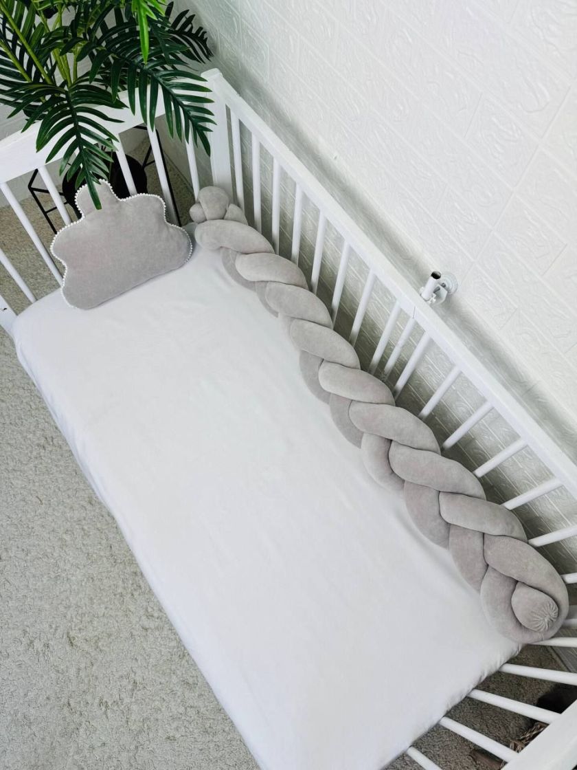 ❤ Бортик велюрова косичка в комплекті з хмаринкою. Колір - Сірий (#73624814) ✓ Anna Konvert