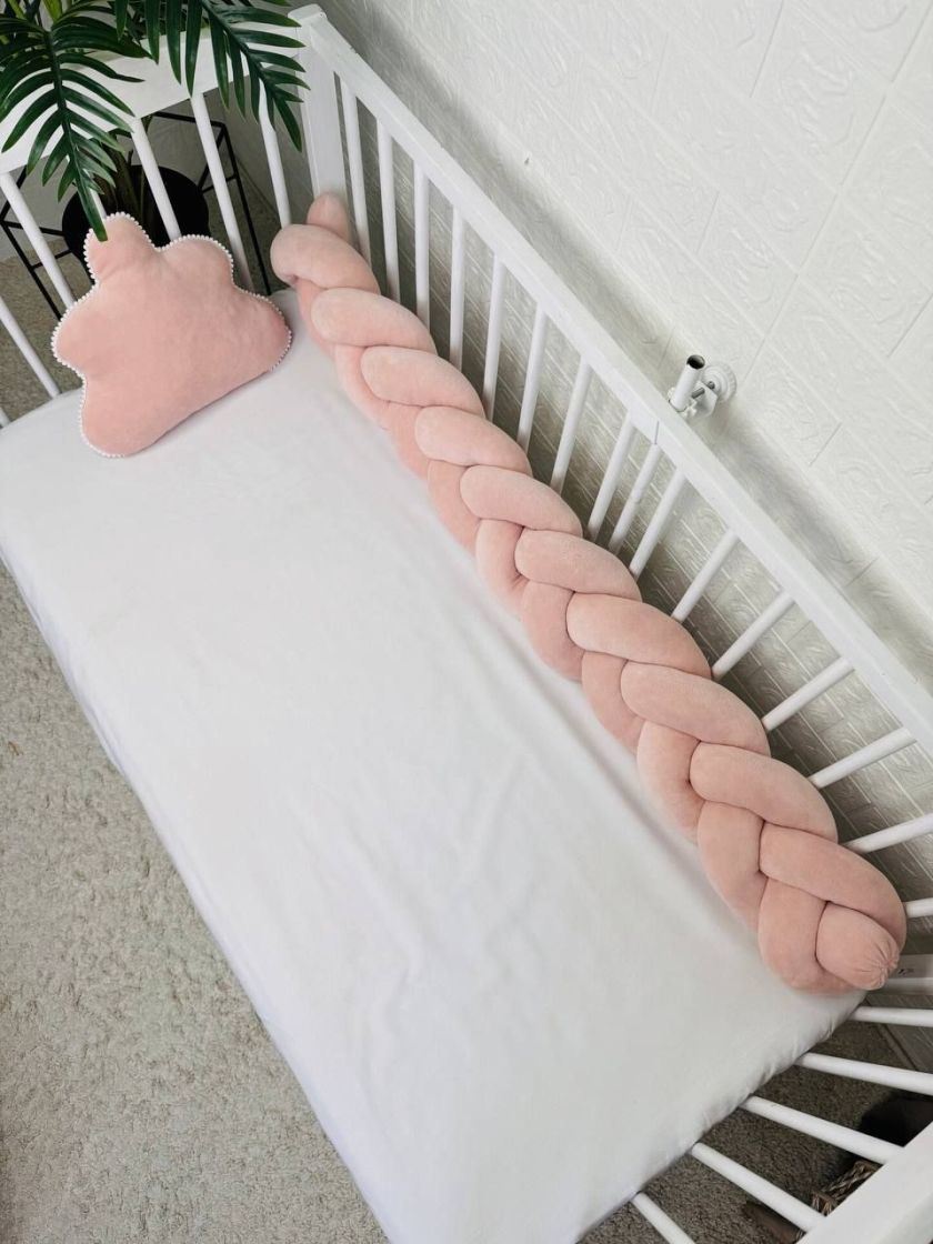 ❤ Бортик велюрова косичка в комплекті з хмаринкою. Колір - Пудровий (#36239333) ✓ Anna Konvert