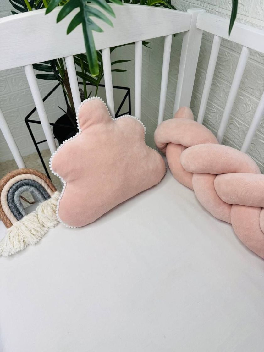 ❤ Бортик велюрова косичка в комплекті з хмаринкою. Колір - Пудровий (#36239333) ✓ Anna Konvert