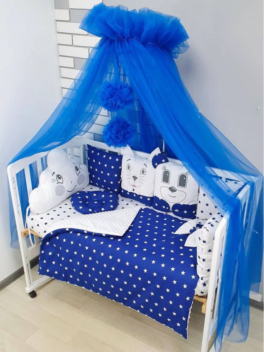 ❤ Балдахин-шатер 9м з помпонами. Колір - Синій (#14195140) ✓ Anna Konvert