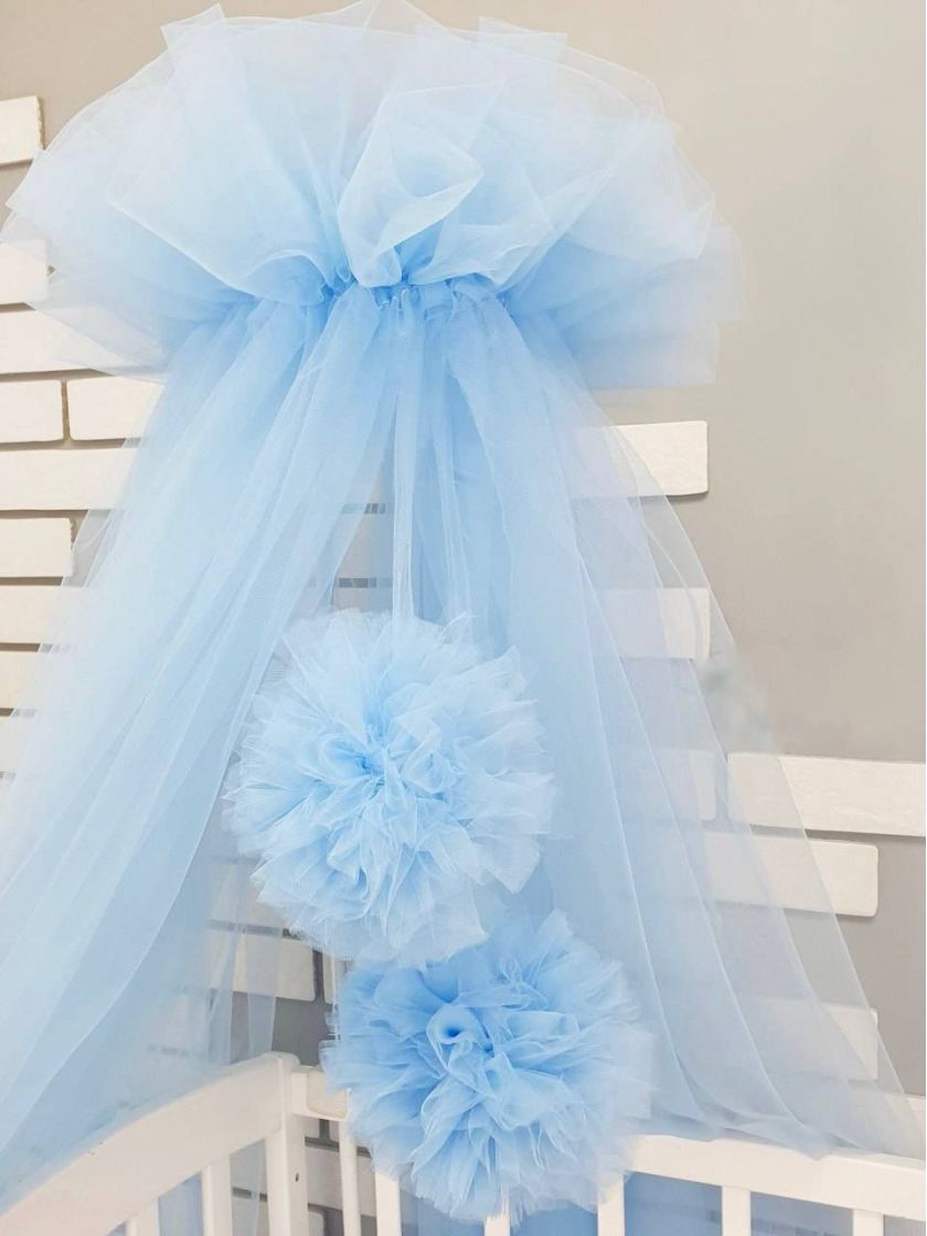 ❤ Балдахин-шатер 9м з помпонами. Колір - Блакитний (#88550019) ✓ Anna Konvert