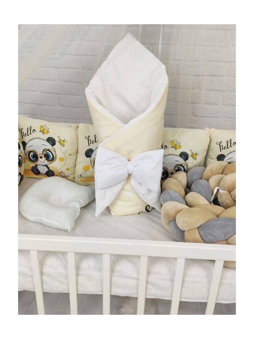 ❤ Набір у ліжко з косою "Принт" Elliz. Колір - Панда в окулярах (#4729) ✓ Anna Konvert