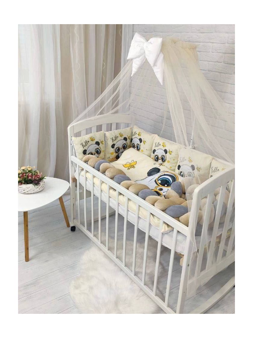 ❤ Набір у ліжко з косою "Принт" Elliz. Колір - Панда в окулярах (#4729) ✓ Anna Konvert