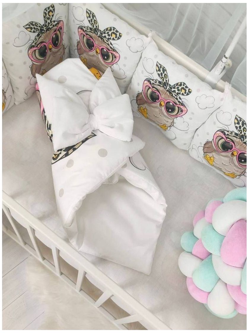 ❤ Набір у ліжко з косою "Принт" Elliz. Колір - Сова в окулярах (#67597185) ✓ Anna Konvert