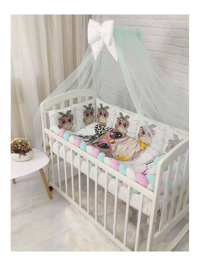 ❤ Набір у ліжко з косою "Принт" Elliz. Колір - Сова в окулярах (#67597185) ✓ Anna Konvert