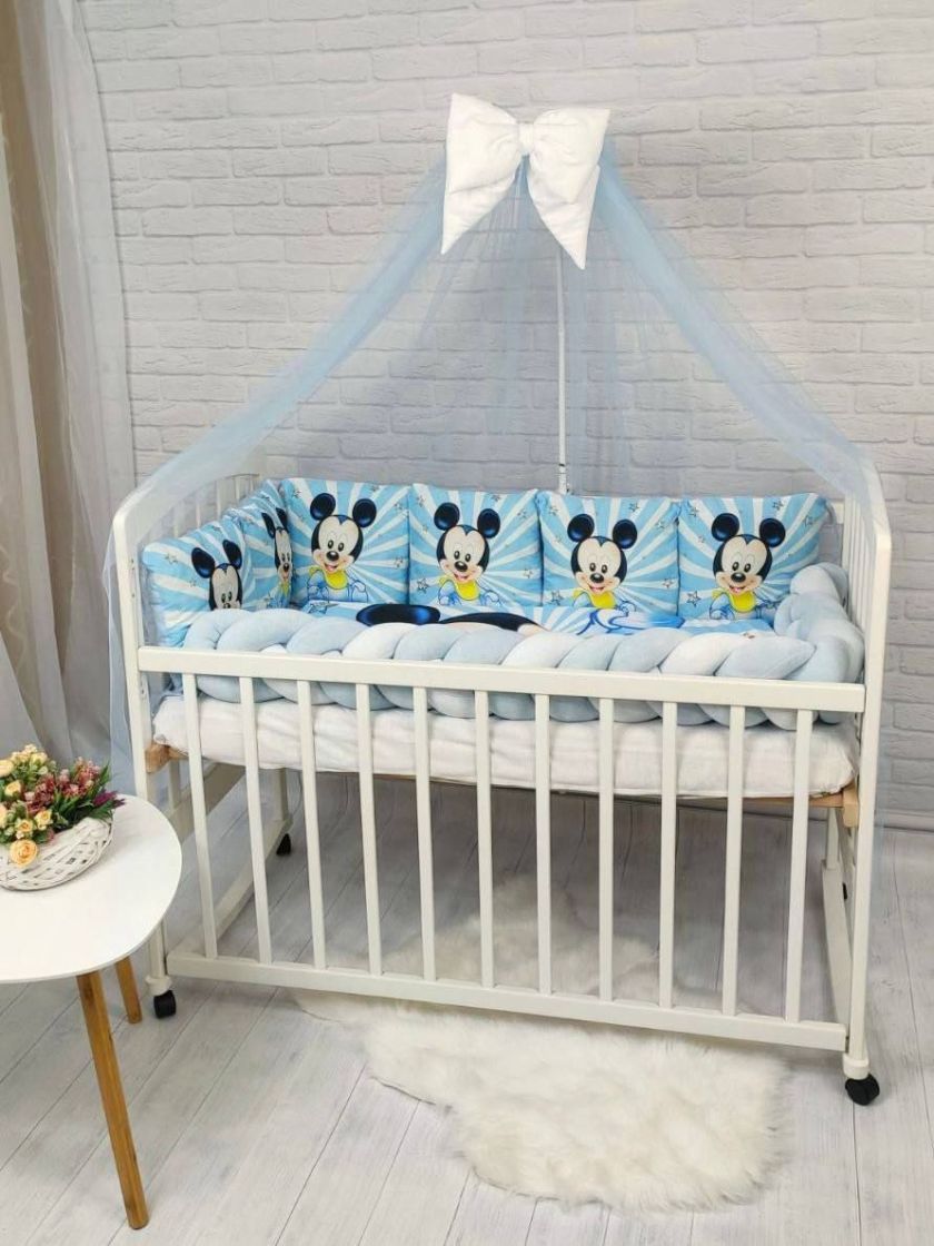 ❤ Набір у ліжко з косою "Принт" Elliz. Колір - Міккі блакитний (#30235343) ✓ Anna Konvert