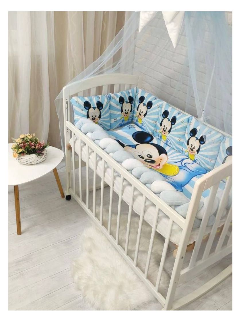 ❤ Набір у ліжко з косою "Принт" Elliz. Колір - Міккі блакитний (#30235343) ✓ Anna Konvert