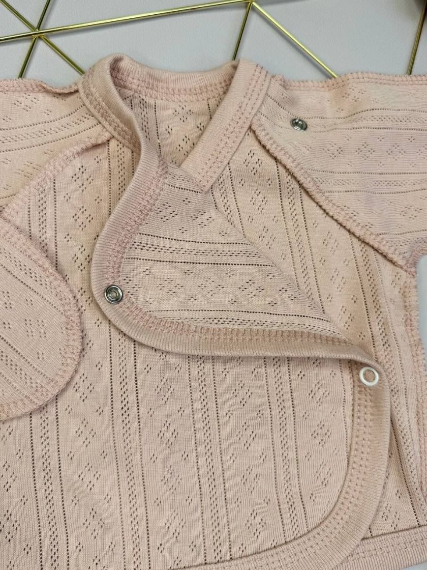 ❤ Комплект 3ка з сорочкою з перфорацією, 56-62р. Колір - Пудровий (#88876094) ✓ Anna Konvert