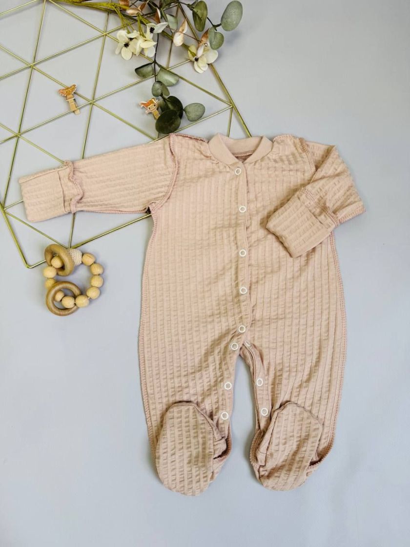 ❤ Чоловічок з перфорацією. Колір - Пудровий Жокард. Розмір - 56-62р (#54566757) ✓ Anna Konvert