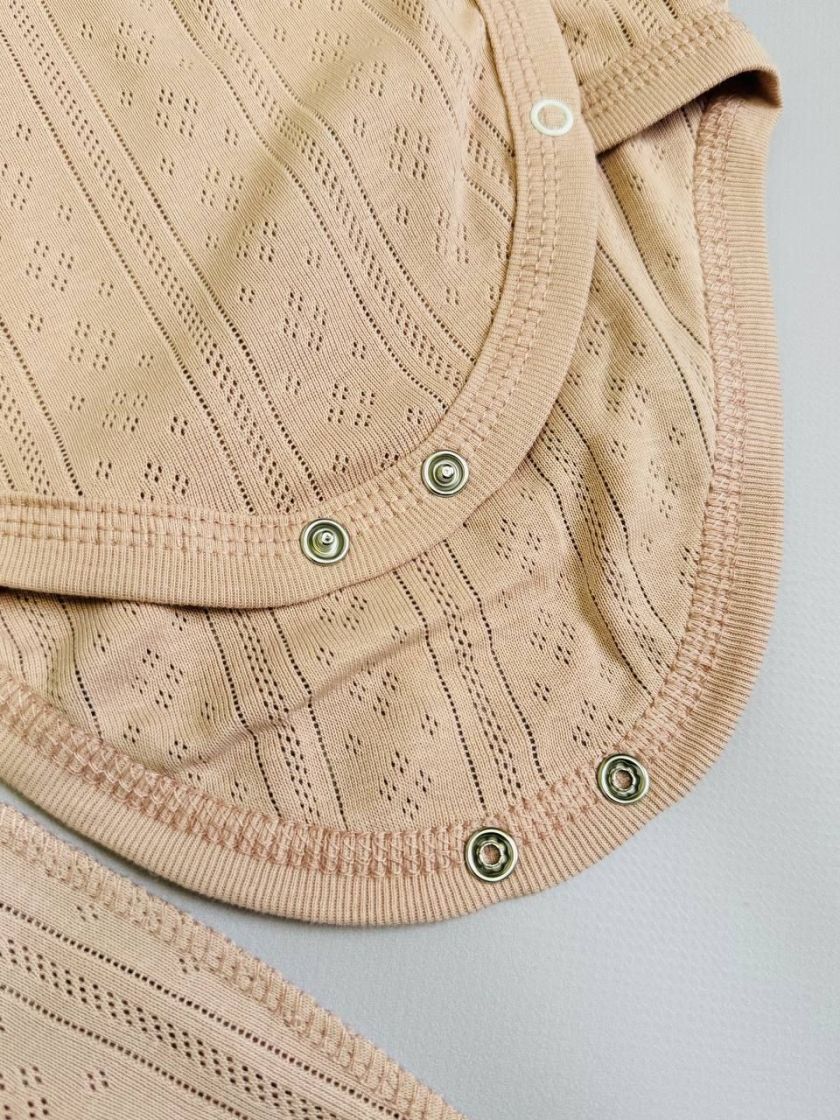 ❤ Комплект 2ка з боді, з перфорацією. Колір - Пудровий. Розмір - 56-62р (#63776825) ✓ Anna Konvert