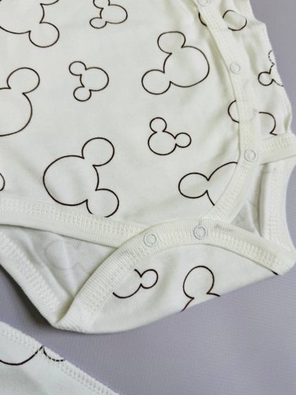 ❤ Комплект 2ка з боді з коротким рукавом інтерлок. Принт - Міккі контур беж. Розмір - 62-68р (#51567167) ✓ Anna Konvert 2