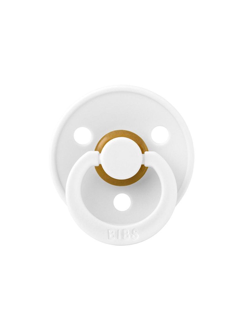 ❤ Соска пустушка BIBS Colour Latex Round (кругла). Колір - White. Розмір - 0-6 міс (#100211) ✓ Anna Konvert