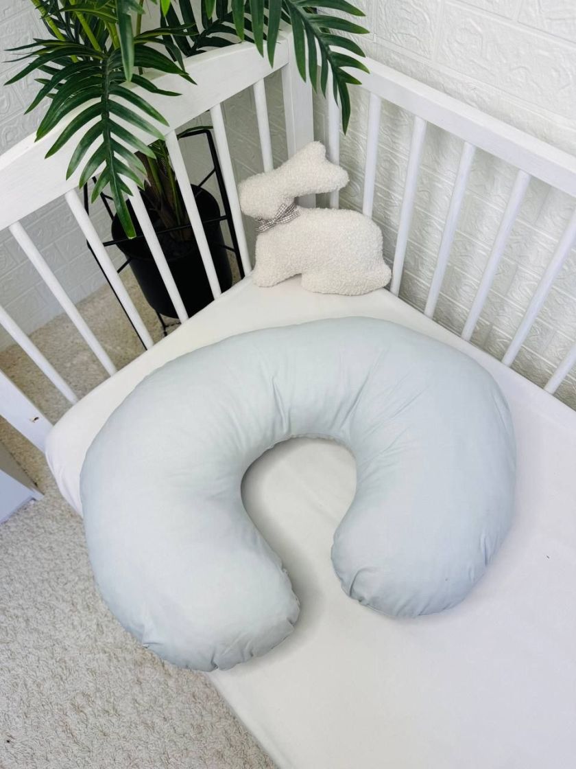 ❤ Подушка для годування, подушка у чохлі-з'ємний. Принт - Сірий однотон (#51379413) ✓ Anna Konvert