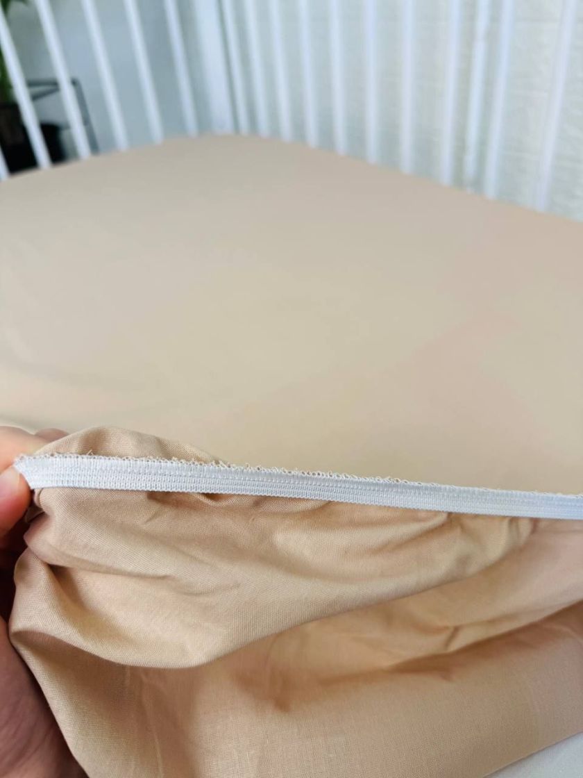 ❤ Простирадло у ліжко бавовняне, на матрац 120 на 60см. Принт - Бежевий однотон (#80950090) ✓ Anna Konvert