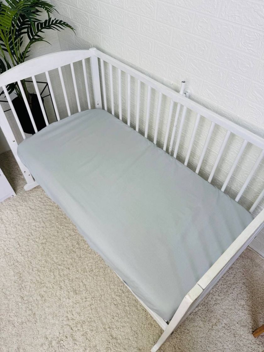 ❤ Простирадло у ліжко бязеве, на матрац 120 на 60см. Принт - Сірий однотон (#66299076) ✓ Anna Konvert