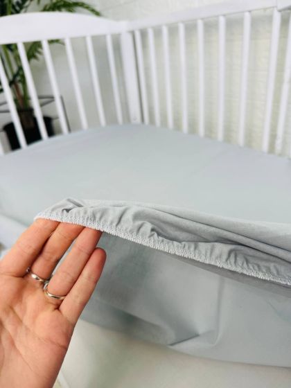 ❤ Простирадло у ліжко бязеве, на матрац 120 на 60см. Принт - Сірий однотон (#66299076) ✓ Anna Konvert 2