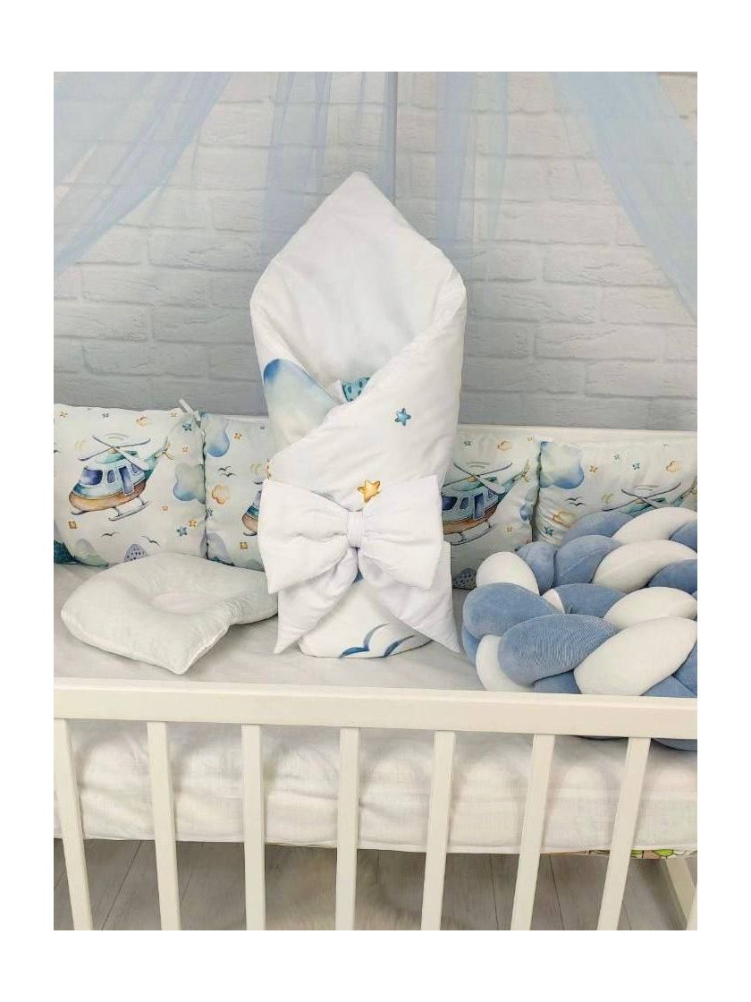 ❤ Набір у ліжко з косою "Принт" Elliz. Колір - Гвинтокрил блакитний (#79954496) ✓ Anna Konvert