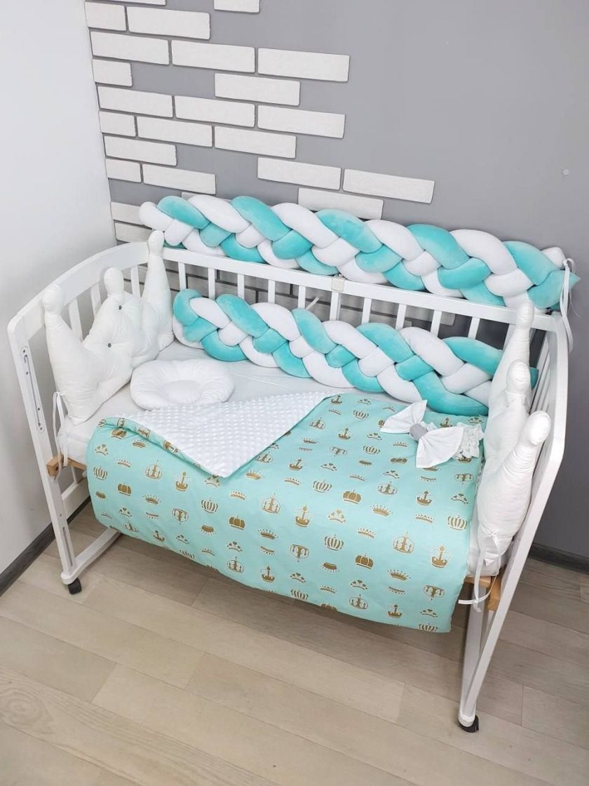 ❤ Набір у ліжко 2 корони 2 коси. Колір - М'ятний (#58614670) ✓ Anna Konvert