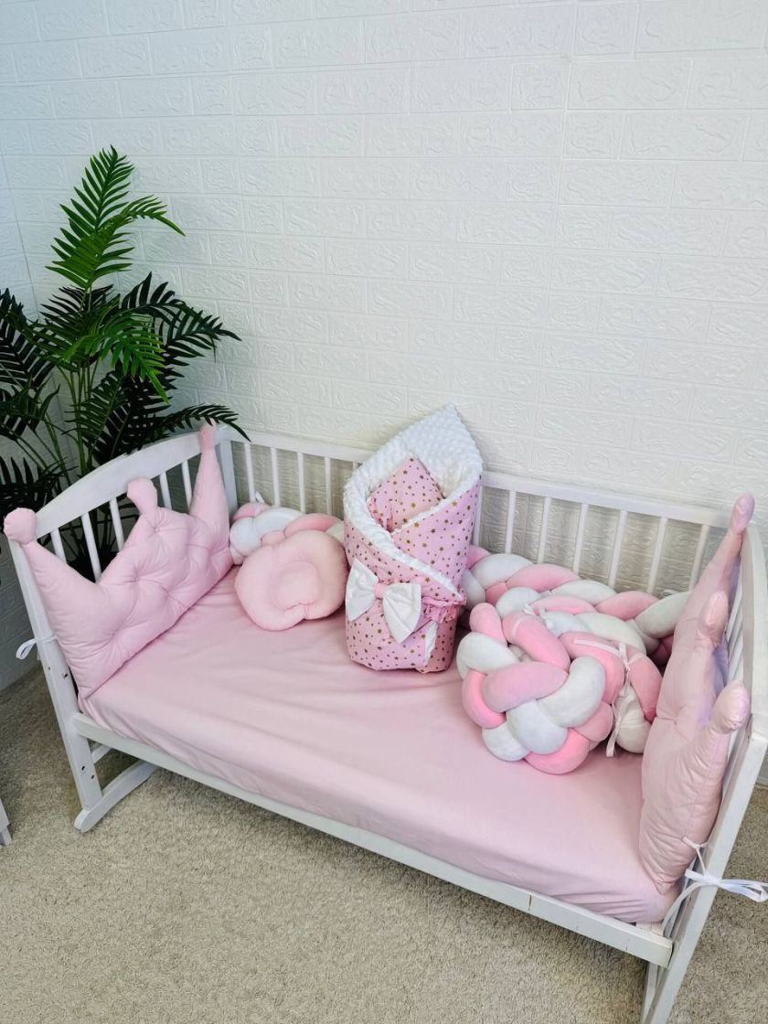 ❤ Набір у ліжко 2 корони 2 коси. Колір - Рожевий (#31171677) ✓ Anna Konvert