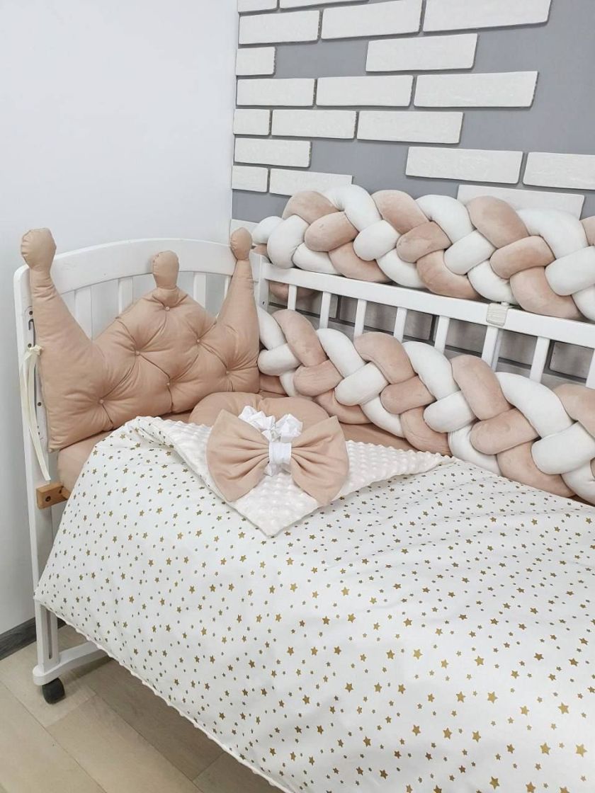 ❤ Набір у ліжко 2 корони 2 коси. Колір - Бежевий (#0216) ✓ Anna Konvert