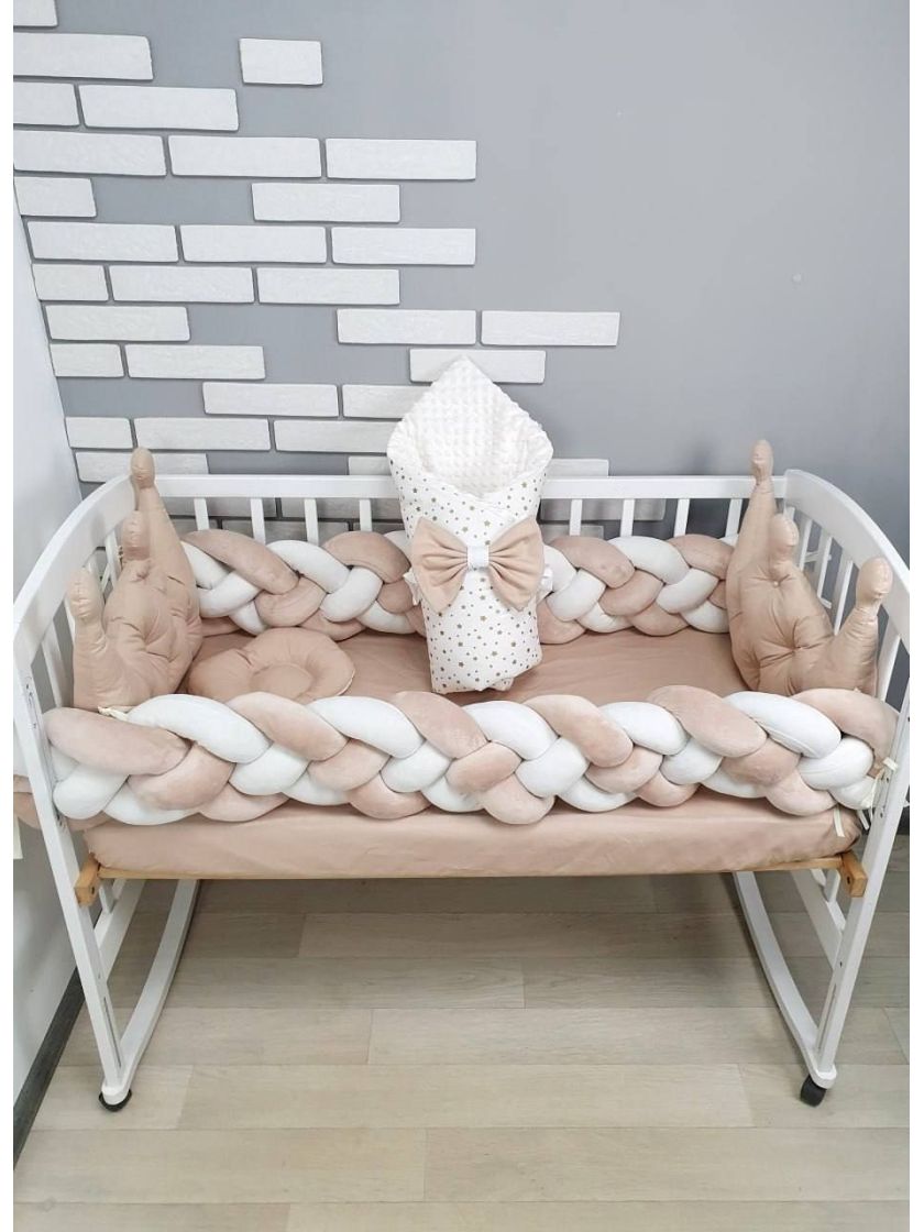 ❤ Набір у ліжко 2 корони 2 коси. Колір - Бежевий (#0216) ✓ Anna Konvert