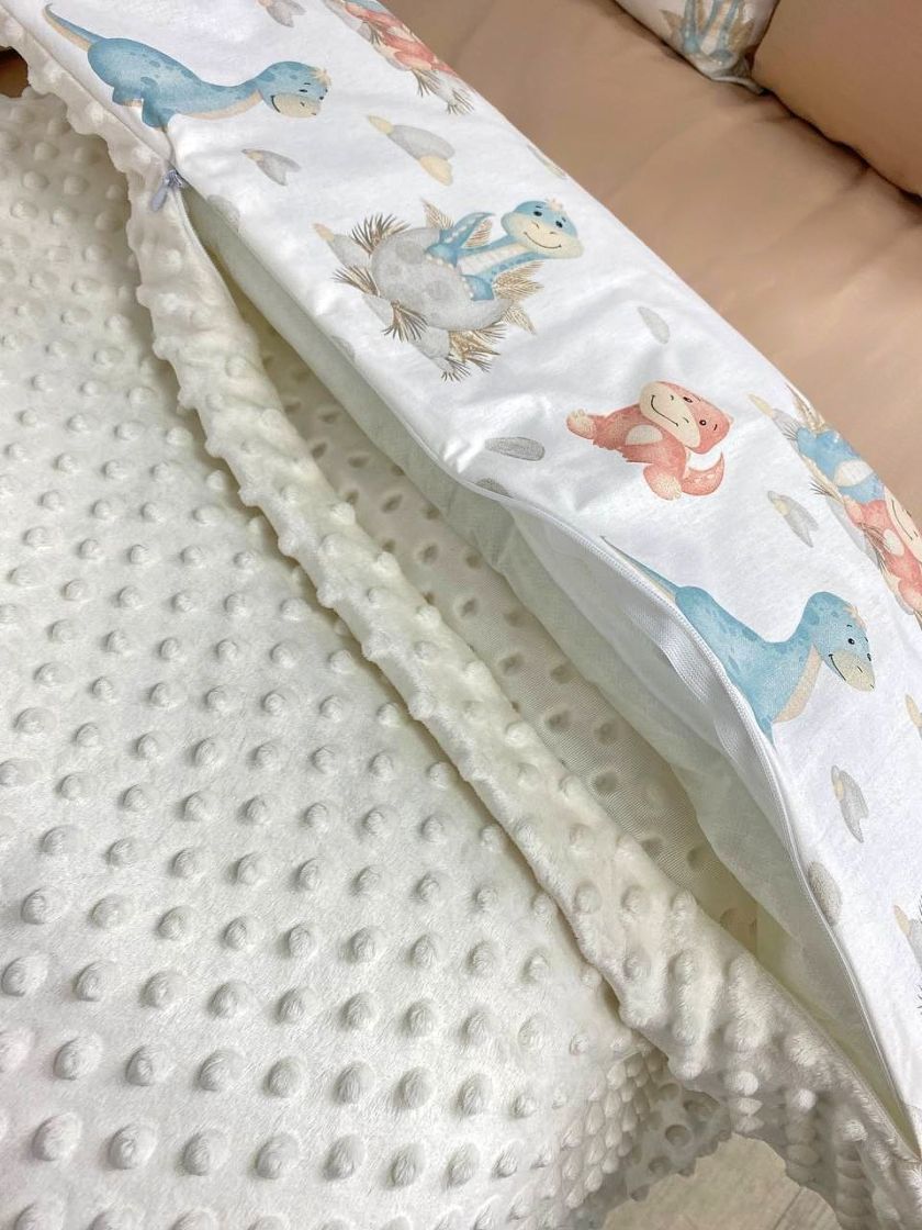 ❤ Набір з подушками на 4 боки Стандартний. Колір - Бежевий з дінозавриками (#90021760) ✓ Anna Konvert