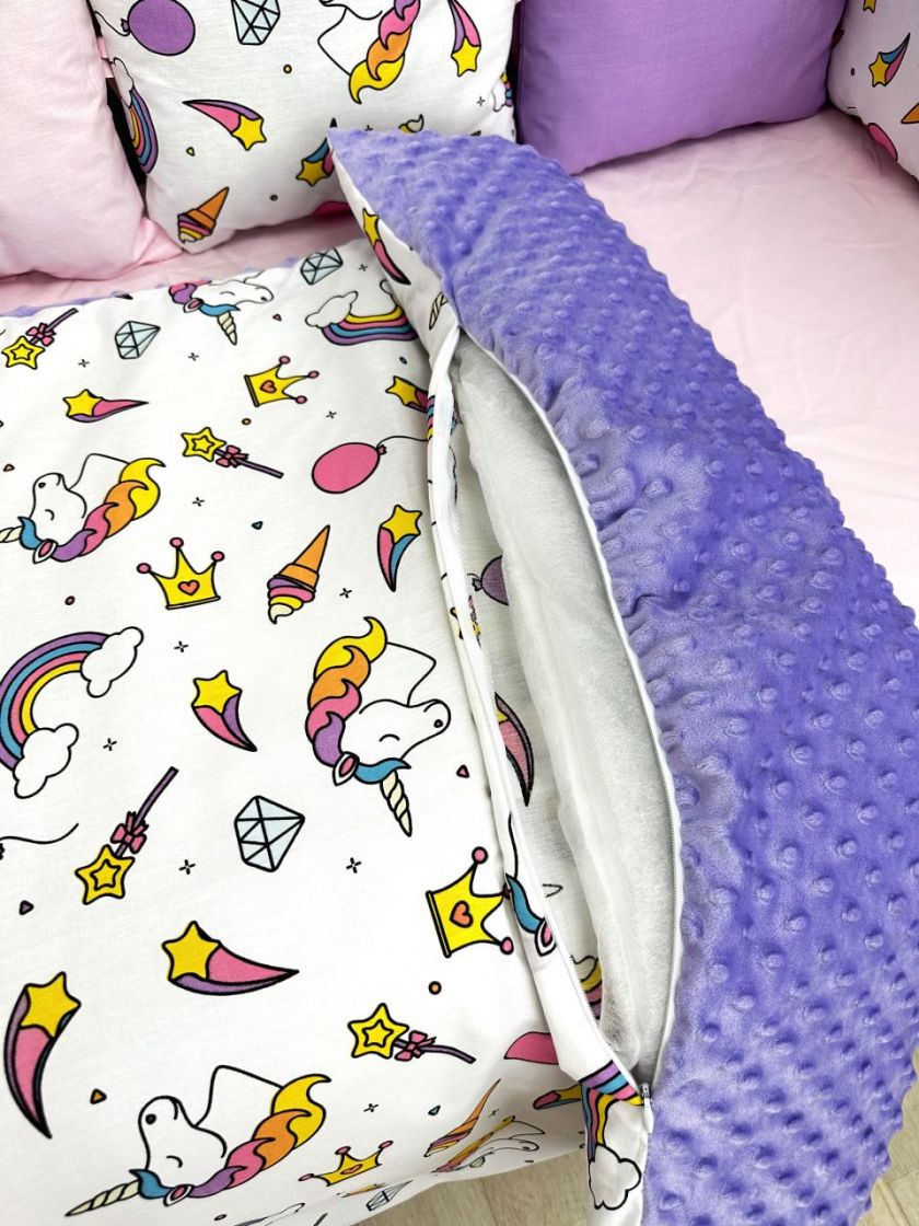 ❤ Набір з подушками на 4 боки Стандартний. Колір - Єдиноріг рожево-фіолетовий (#0220) ✓ Anna Konvert