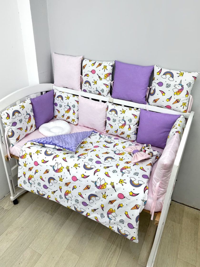 ❤ Набір з подушками на 4 боки Стандартний. Колір - Єдиноріг рожево-фіолетовий (#0220) ✓ Anna Konvert