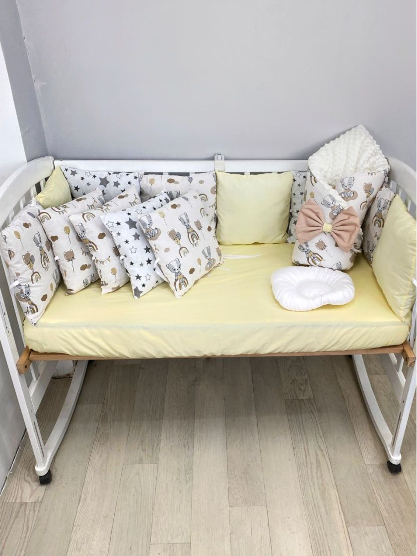 ❤ Набір з подушками на 4 боки Стандартний. Колір - Ведмедик на веселці молочний (#98681769) ✓ Anna Konvert