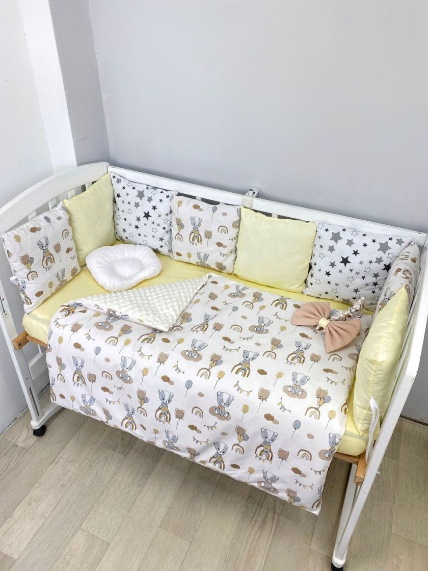 ❤ Набір з подушками на 4 боки Стандартний. Колір - Ведмедик на веселці молочний (#98681769) ✓ Anna Konvert