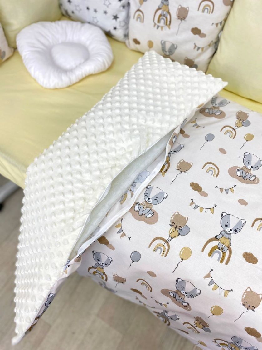 ❤ Набір з подушками на 4 боки Стандартний. Колір - Ведмедик на веселці молочний (#98681769) ✓ Anna Konvert