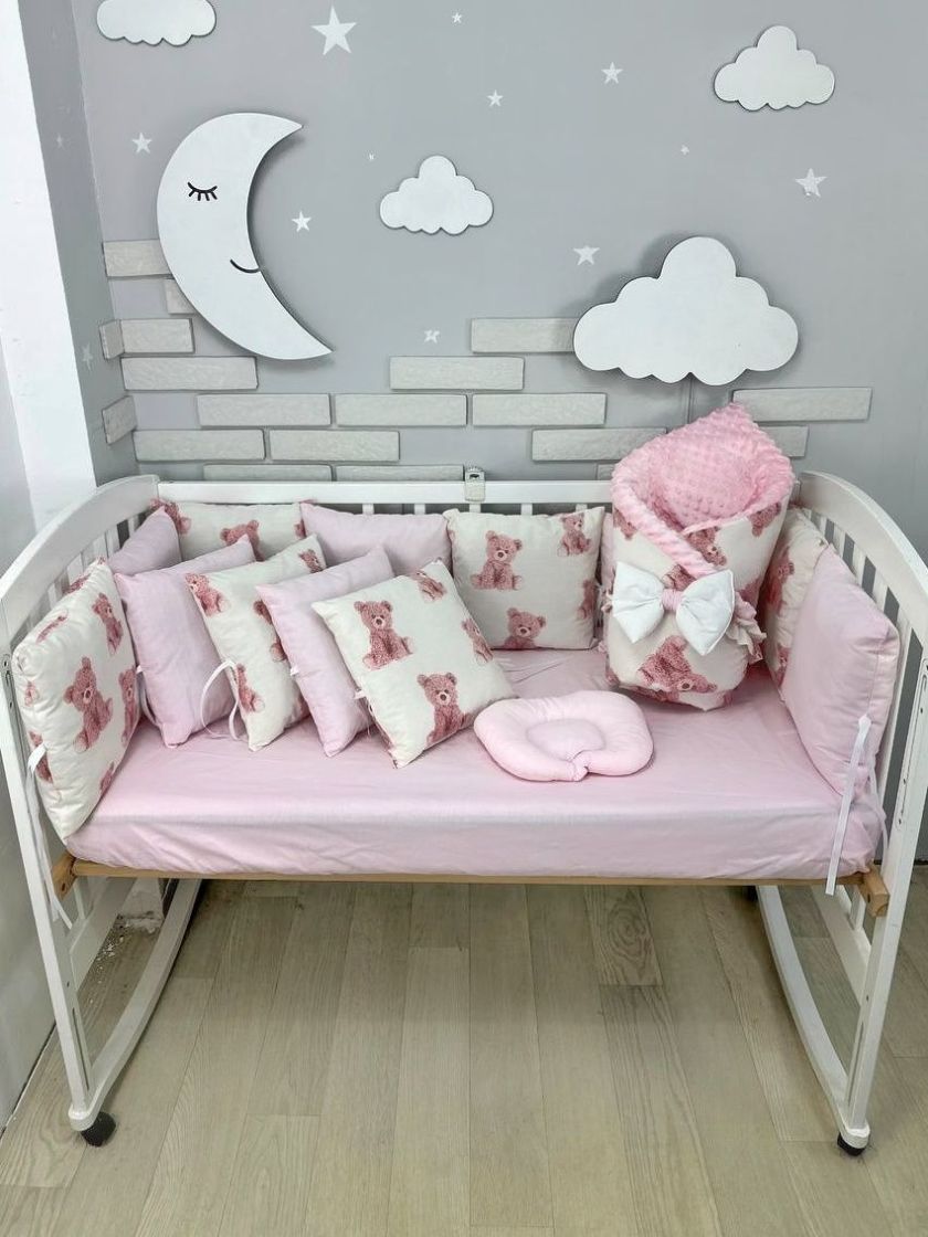 ❤ Набір з подушками на 4 боки Стандартний. Колір - Ведмедики Тедді рожеві великі (#34756172) ✓ Anna Konvert