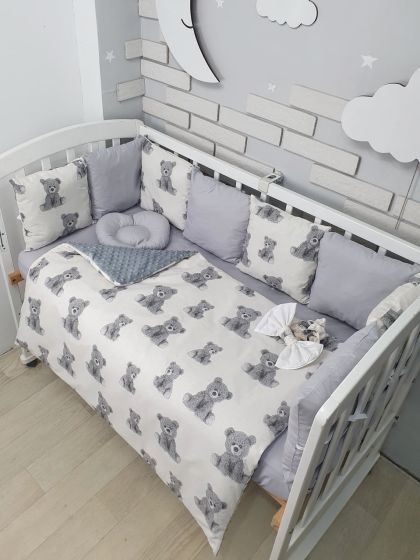 ❤ Набір з подушками на 4 боки Стандартний. Колір - Ведмедики Тедді сірі великі (#65222208) ✓ Anna Konvert 2