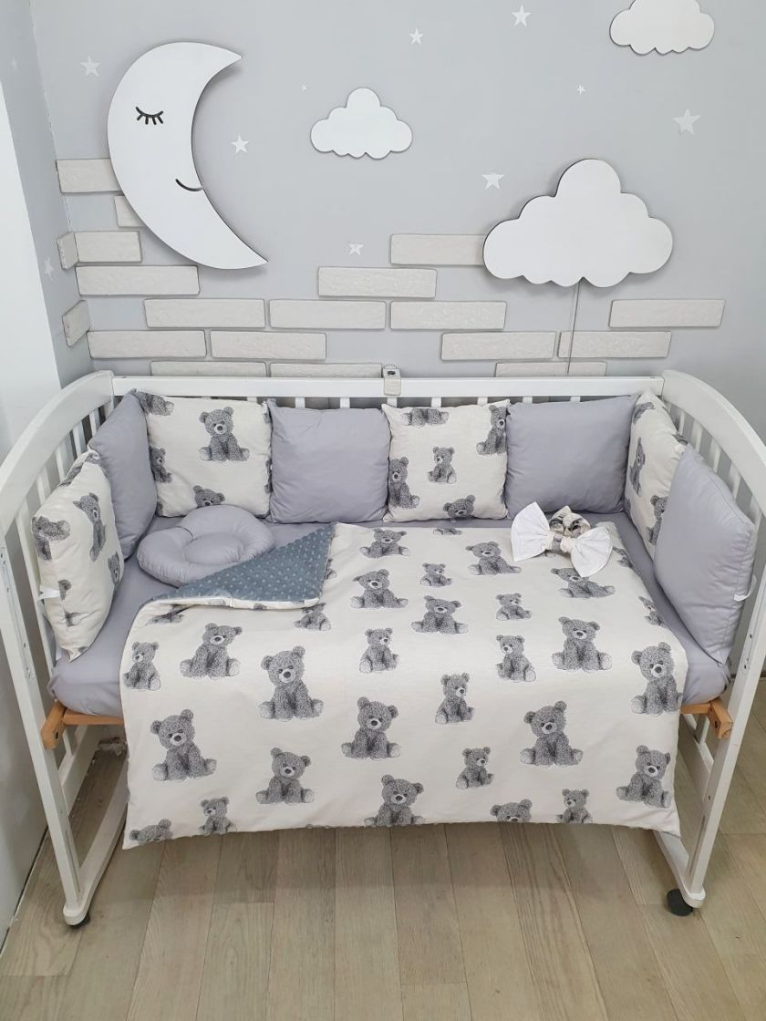 ❤ Набір з подушками на 4 боки Стандартний. Колір - Ведмедики Тедді сірі великі (#65222208) ✓ Anna Konvert