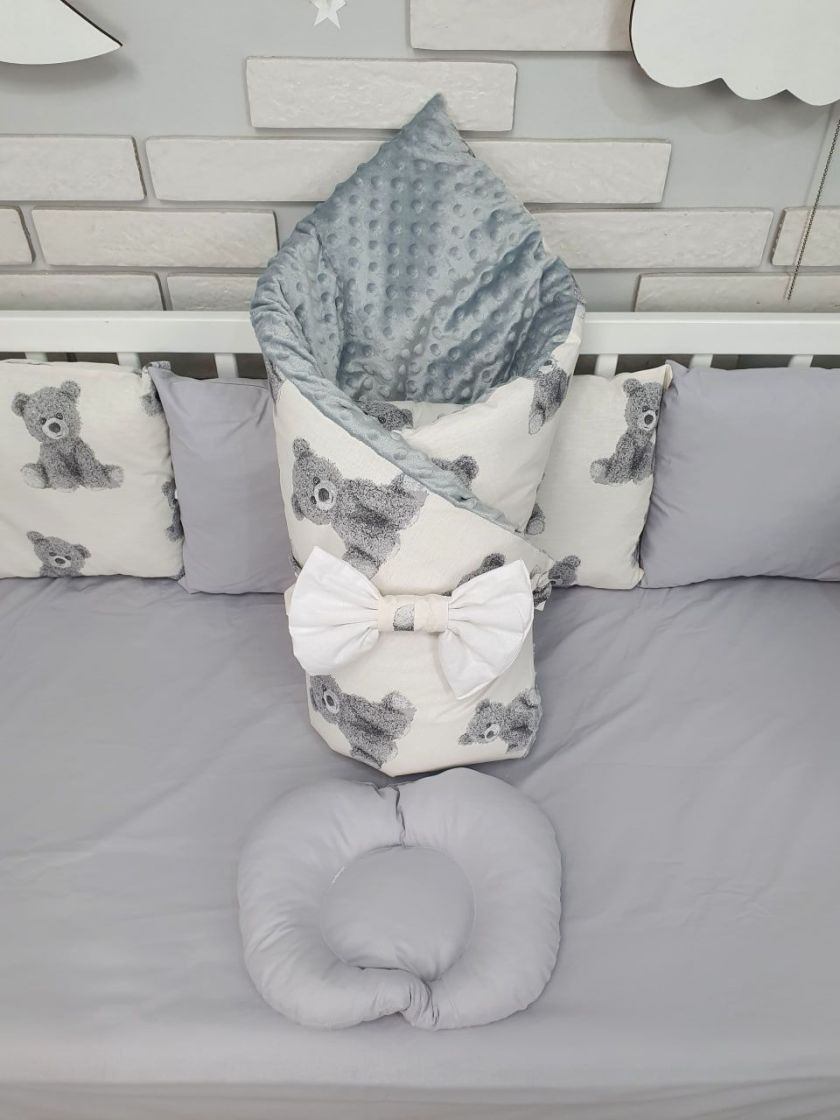 ❤ Набір з подушками на 4 боки Стандартний. Колір - Ведмедики Тедді сірі великі (#65222208) ✓ Anna Konvert