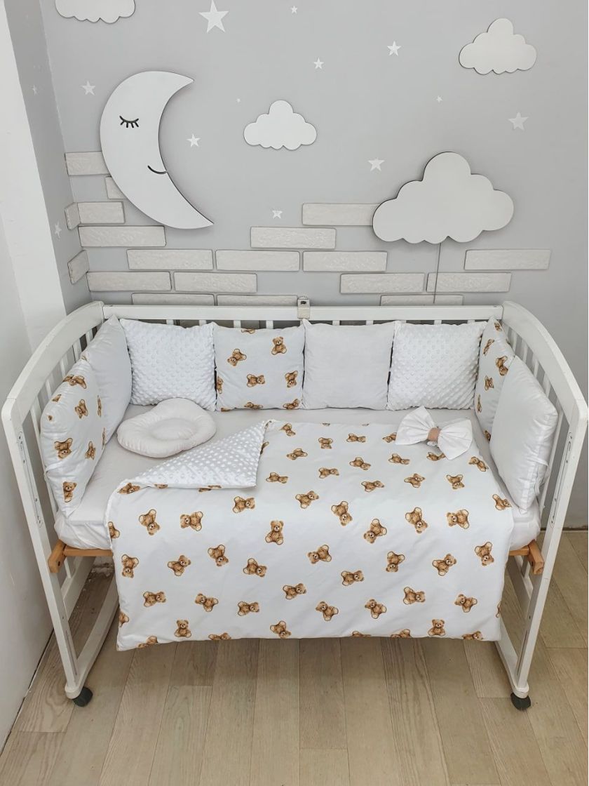 ❤ Набір з подушками на 4 боки Стандартний. Колір - Ведмежата дрібні білі (#23970866) ✓ Anna Konvert