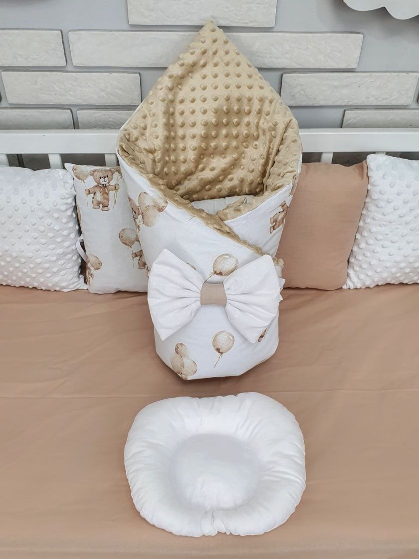❤ Набір з подушками на 4 боки Стандартний. Колір - Ведмедики з кульками бежеві (#81214361) ✓ Anna Konvert
