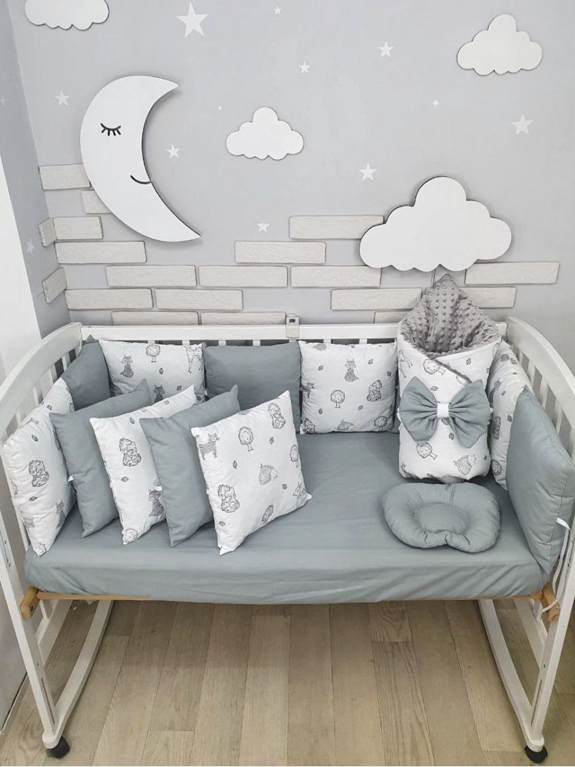 ❤ Набір з подушками на 4 боки Стандартний. Колір - Звірята контур сірі (#25512298) ✓ Anna Konvert