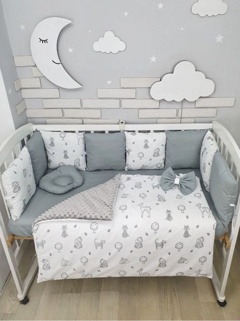 ❤ Набір з подушками на 4 боки Стандартний. Колір - Звірята контур сірі (#25512298) ✓ Anna Konvert