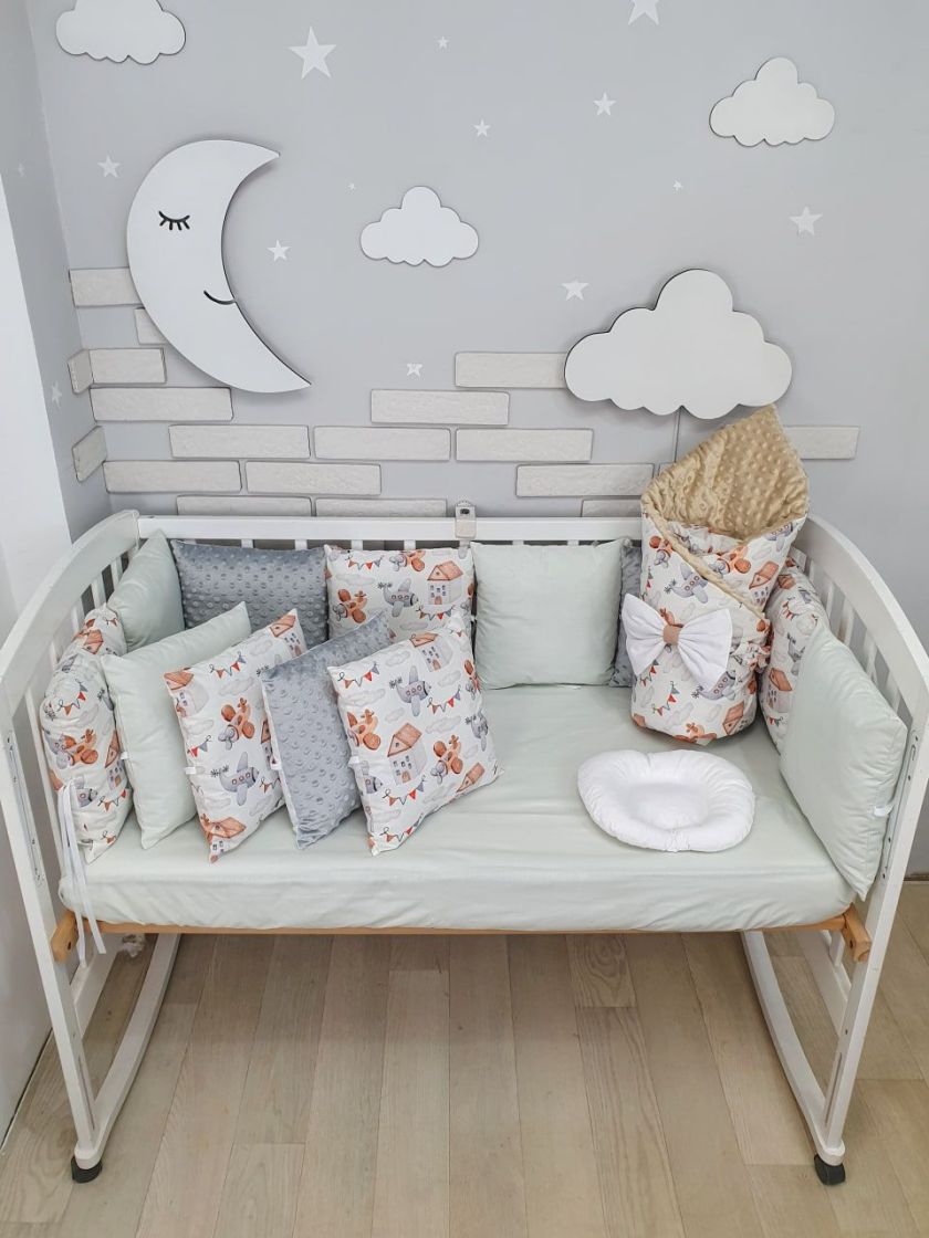 ❤ Набір з подушками на 4 боки Стандартний. Колір - Літачки сіро-бежеві (#46189224) ✓ Anna Konvert