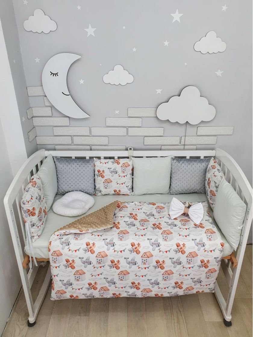 ❤ Набір з подушками на 4 боки Стандартний. Колір - Літачки сіро-бежеві (#46189224) ✓ Anna Konvert