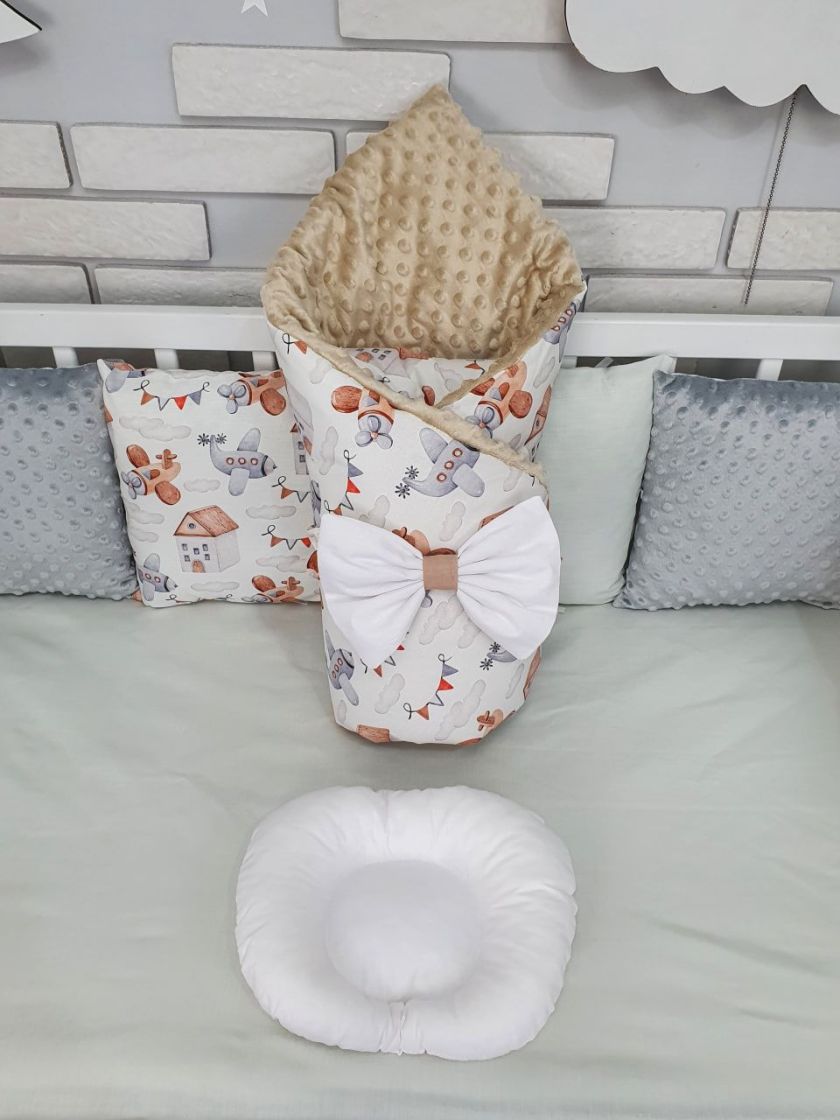 ❤ Набір з подушками на 4 боки Стандартний. Колір - Літачки сіро-бежеві (#46189224) ✓ Anna Konvert