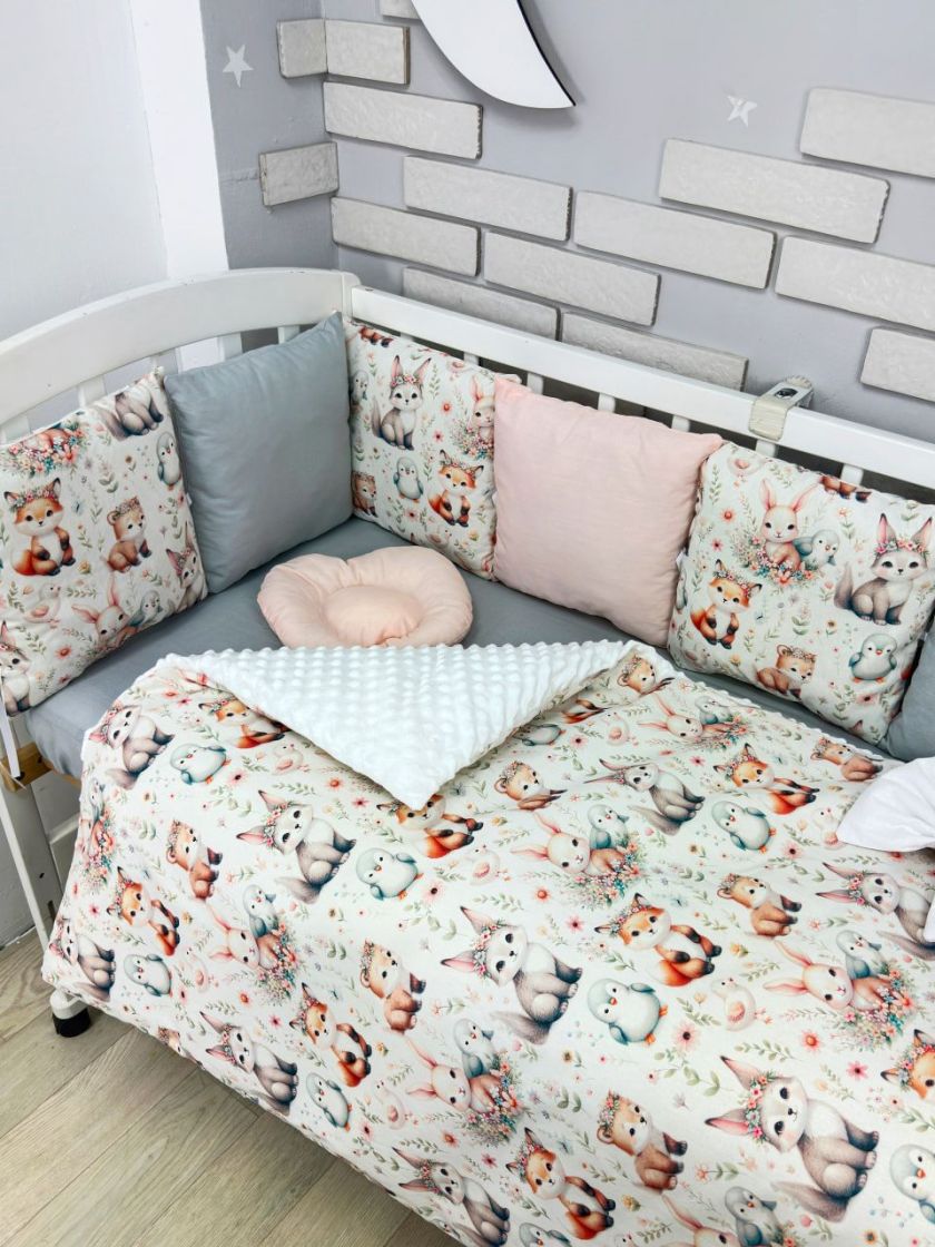 ❤ Набір з подушками на 4 боки Стандартний. Колір - Сіро-рожевий милі звірі (#43833571) ✓ Anna Konvert