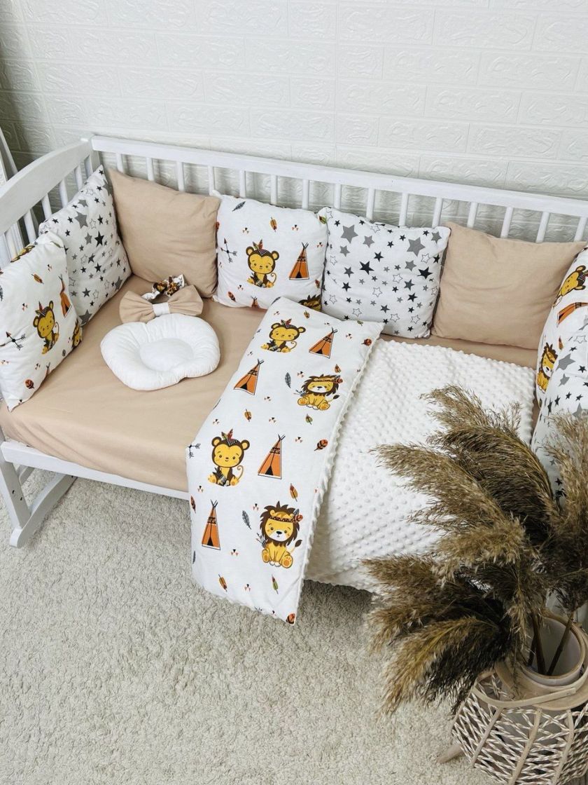 ❤ Набір з подушками на 4 боки Стандартний. Колір - Мавпочка з левчиком індіанці бежеві (#97207562) ✓ Anna Konvert