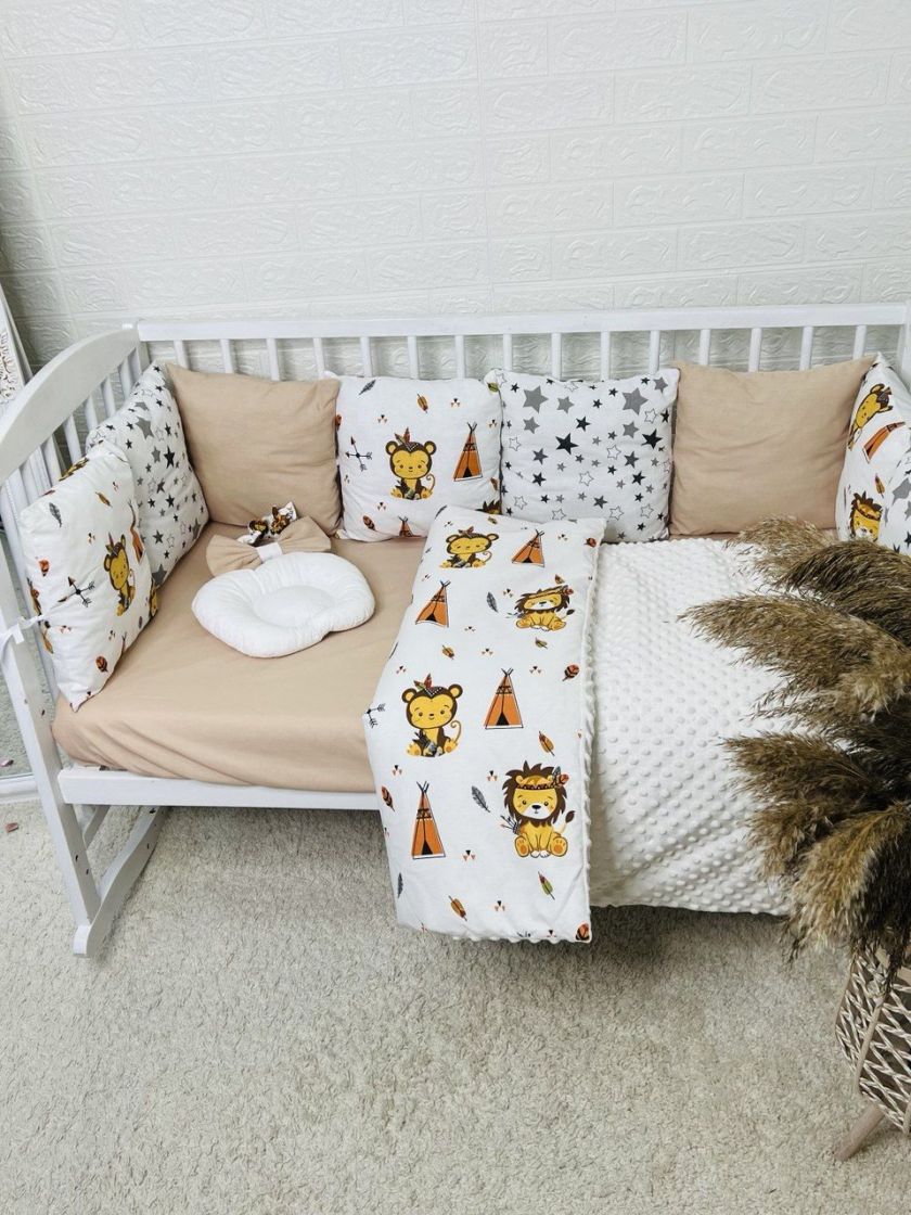 ❤ Набір з подушками на 4 боки Стандартний. Колір - Мавпочка з левчиком індіанці бежеві (#97207562) ✓ Anna Konvert