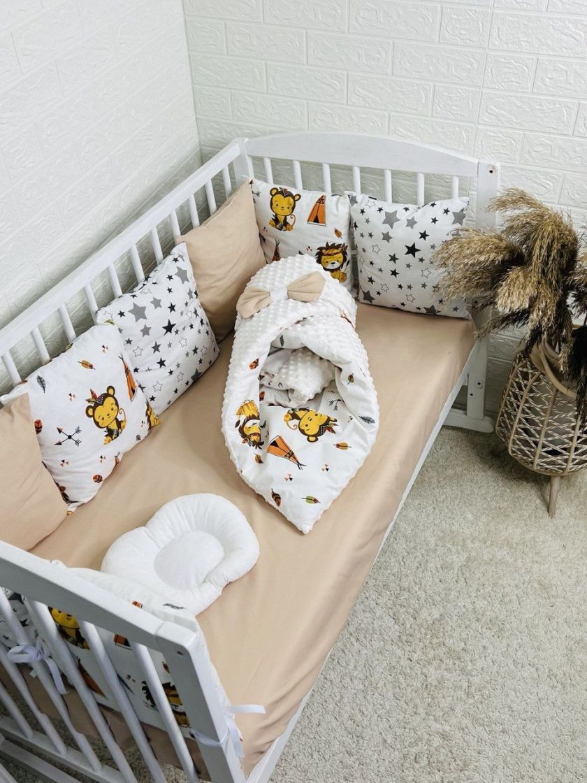 ❤ Набір з подушками на 4 боки Стандартний. Колір - Мавпочка з левчиком індіанці бежеві (#97207562) ✓ Anna Konvert