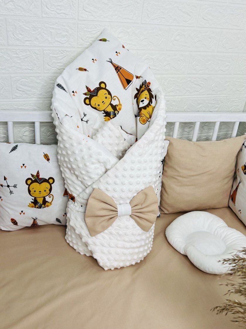 ❤ Набір з подушками на 4 боки Стандартний. Колір - Мавпочка з левчиком індіанці бежеві (#97207562) ✓ Anna Konvert