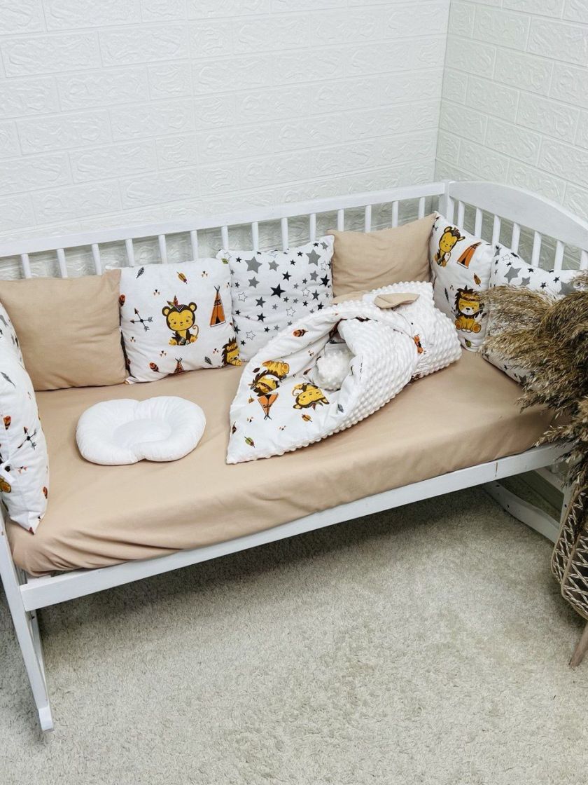 ❤ Набір з подушками на 4 боки Стандартний. Колір - Мавпочка з левчиком індіанці бежеві (#97207562) ✓ Anna Konvert