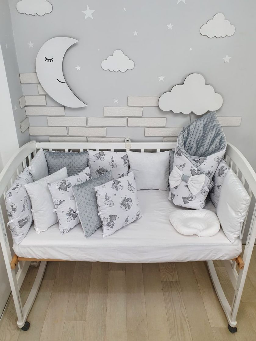 ❤ Набір з подушками на 4 боки Стандартний. Колір - Ведмедик на веселці сірий (#52797747) ✓ Anna Konvert